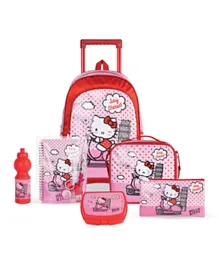 Sanrio Hello Kitty Say Cheese 6-In-1 Trolley Backpack Set