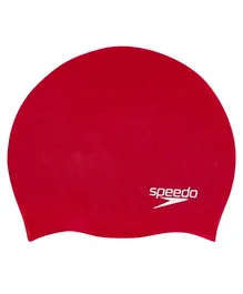 Speedo Junior Moulded Silicone Cap  - Red