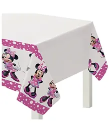 Party Centre Disney Minnie Mouse Forever Plastic Table Cover - Pink & Black