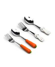 Highland Rabbit And Carrot Spoon And Fork Kids Cutlery - Set of 4