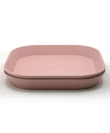 Mushie Dinner Plate Square Blush - 2 pieces