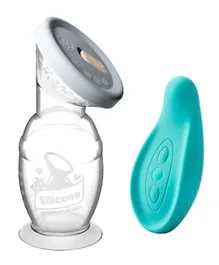 Haakaa - Silicone Breast Pump 150ml with Silicone Cap + Lavie Lactation Massager - Teal