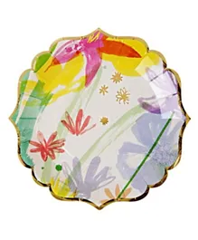 Meri Meri TS Painted Flowers Canape Plate Pack of 8 - Multicolour