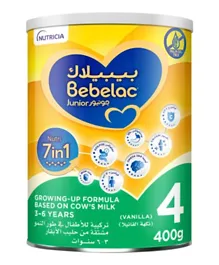 Bebelac Junior Nutri 7 In 1 Palm Oil Free Growing-Up Cow's Milk Formula Stage 4 Vanilla - 400g