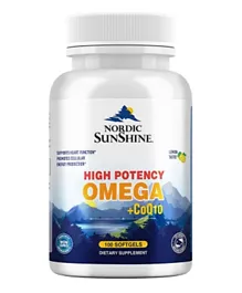 Nordic Sunshine High Potency Omega 1280Mg + Coq10 100Mg 100 Softgels - 08332