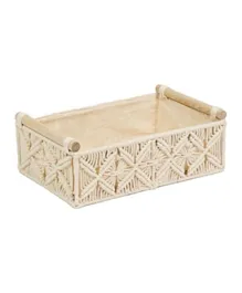 Homesmiths Large Cotton Rope Basket With Handle - Ivory