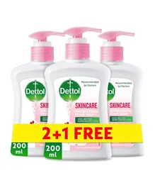 Dettol Skincare Liquid Hand Wash Pack of 3 - 200mL Each