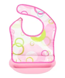 Little Angel Abstract Printed Baby Silicon Bib - Pink