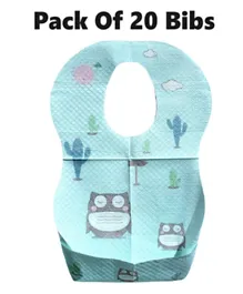 Cute 'n' Cuddle Disposable Bibs Green - Pack of 20