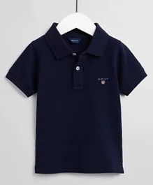 Gant The Original Pique Short Sleeves T-Shirt - Evening Blue