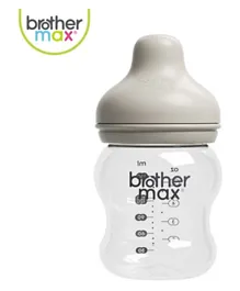 Brother Max Extra Wide Neck Glass Feeding Bottle Grey - 160ml
