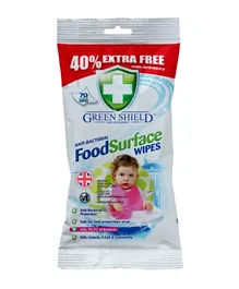 Green Shield Anti Bacterial Food Surface Wipes - 70 Pieces