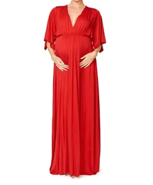 Mums & Bumps Rachel Pally Amourous Long Maternity Caftan Dress - Red