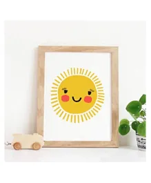 Sweet Pea Happy Sun Wall Art Print - Yellow