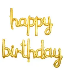 Brain Giggles Gold  Happy Birthday Letter Foil Balloon Set - 13 Pieces