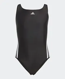 adidas 3 Side Striped V Cut Swimsuit - Black