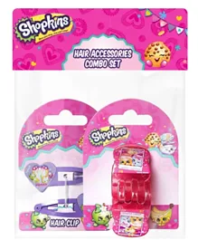 Shopkins Hair Claws and Pony Band Combo -  Pink and Lavender