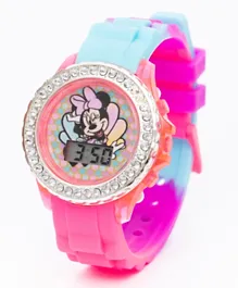 Disney Princess Kids Girls  Silicone Strap Digital Watch with colorful Flashing light in dial with Rhinestone-Accented - Multicolor