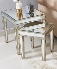 HomeBox Mirage Nesting Tables with Mirror Finish - Set of 2