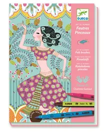 Djeco Exquisite Orient Felt Brushes Multicolour - Pack of 8