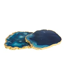 A'ish Home Blue Agate Quartz Coasters - Set of 2