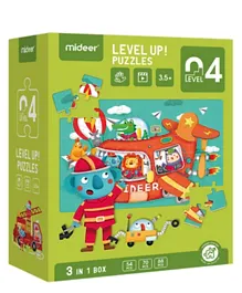 Mideer Level 4 Advanced Series 3 in 1 Vehicles Puzzle Set - 212 Pieces