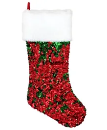 Christmas Magic Reversible Sequins Stocking Red/Green