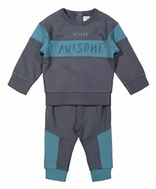Dirkje 2Pc Awesome Babysuit & Trousers - Dusty Blue