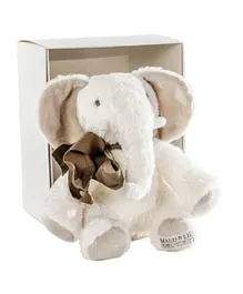 Maud N Lil Organic Nelly the Elephant Organic Toy White and Brown - 6.2 Inches