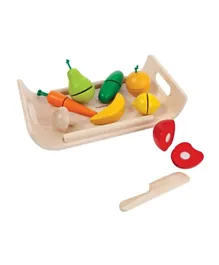 مجموعة ألعاب خشبية متنوعة بتصميم فواكه وخضراوات مكونة من 10 قطع
