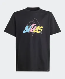 adidas Junior Illustrated Graphic T-Shirt - Black