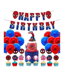 LAFIESTA Spiderman Birthday Decoration Set - 44 Pieces