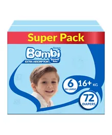Sanita Bambi Baby Diapers Super Pack Size 6 - 72 Pieces