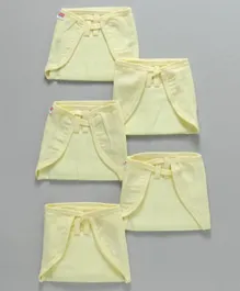 بيبي هاغ - مجموعة حفاضات موسلين قابلة لإعادة الاستخدام على شكل U الأصفر الليموني والدانتيل مقاس صغير - عبوة من 5