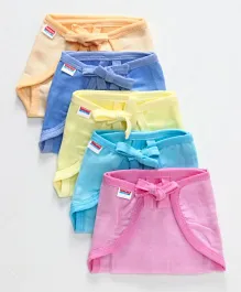 Babyhug U Shape Reusable Muslin Nappy Set Lace Small Pack Of 5 - Multicolor