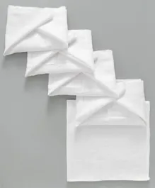 بيبي هاغ - طقم حفاضات موسلين مربع قابل لإعادة الاستخدام مقاس صغير مجموعة من 5 - أبيض