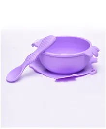 Tiny Hug Silicone Feeding Set - Purple