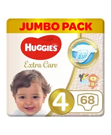Huggies Extra Care Diapers Jumbo Pack Size 4 - 68 Pieces