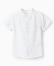 Zippy Solid Half Sleeve Shirt - White
