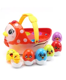 Little Angel Kids Toy Hen with Eggs Play Toy Set - Multicolour