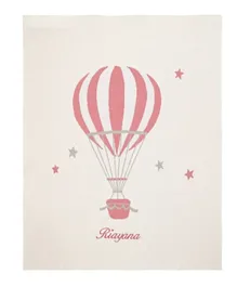 Little IA Hot Air Balloon Knit Blanket - Pink