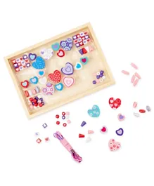 Melissa & Doug Wooden Sweet Hearts Bead Set - Multicolour