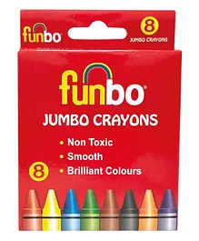 Funbo Jumbo Crayons Colors Assorted - Pack of 8