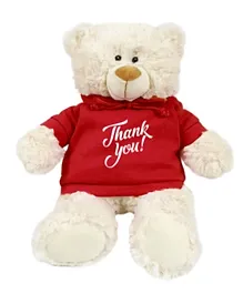 Fay Lawson Cream Bear with Thank You Trendy Red Hoodie - 38 cm