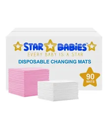 Star Babies Disposable Changing Mats Pack of 90 - Yellow/Lavender