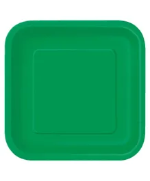 Unique Emerald Green Square Plate Pack of 14 - 9 Inches