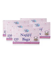 Cool & Cool Mildly Scented Hygienic Disposable Nappy Bags Pack of 3+2 - 250 Pieces Each