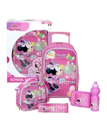 Minnie Mouse 5 in 1 Attitude is All Trolley Backpack School Set - 18 inches