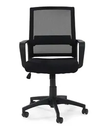 بان هوم - فورتيس كرسي مكتب بظهر متوسط وبتصميم شبكي وقماش - أسود