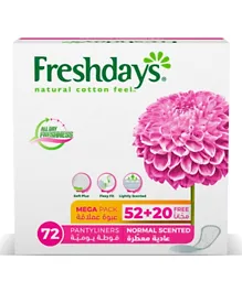 Freshdays Daily Liners Normal Scented Pads - 72 Pieces